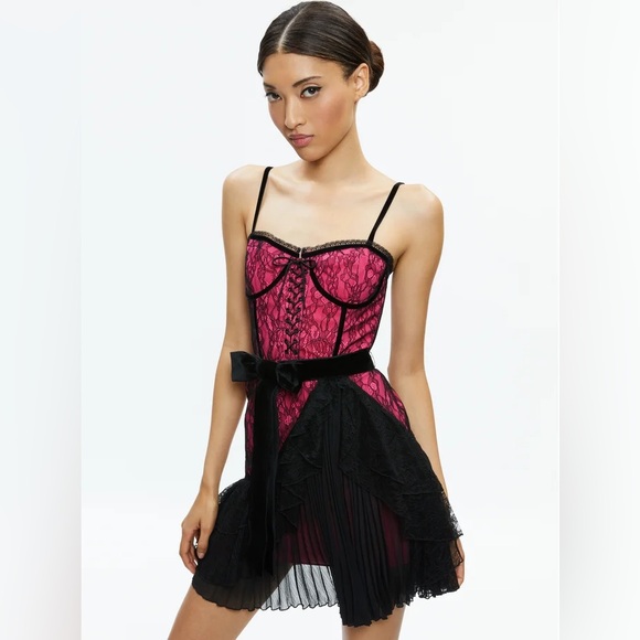 Alice + Olivia Dresses & Skirts - NWT Alice + Olivia CHANTIL LACE RUFFLE MINI GOWN